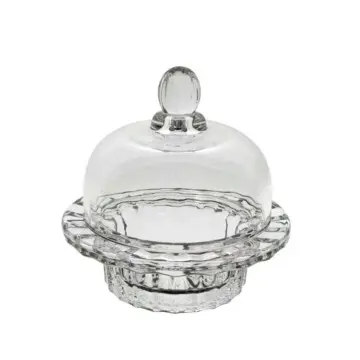 Diameter:145mm Glass Bird'S Nest Cup Cover Transparent Fruit Dim Sum Bowl Creative Sugar Bowl Tre...