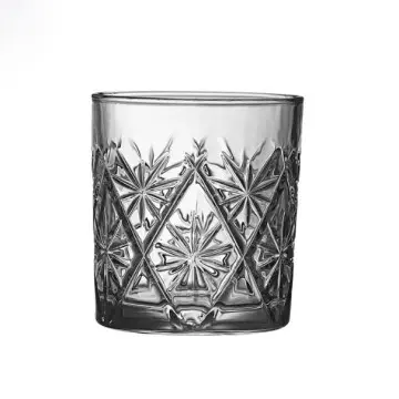 320ML Wholesale Heavy Base Custom Luxury Whiskey Glasses Rocks Glasses Shot Glasses Embossed Crea...
