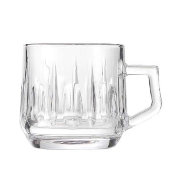 213ML Wholesales Transparent clear Glass Mug Engraved Glass Coffee Mugs Cups Thick Beer Mugs Glas...