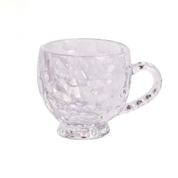 211ML Wholesale Embossed Glasses Tea Drinking Glass Cup Glass Coffee Mugs Mocha Tableware Clear G...