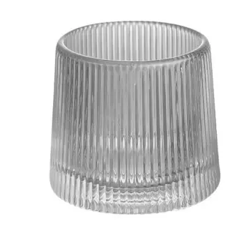 190ml Wholesale Clear Vertical Stripe Rotating Glass Tumbler Rocks Glasses Shot Glasses Transparent Whiskey Glasses Cup