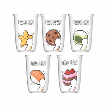 Cat Paw Glass Cup Classic Tumbler Glassware Set，450MM*5